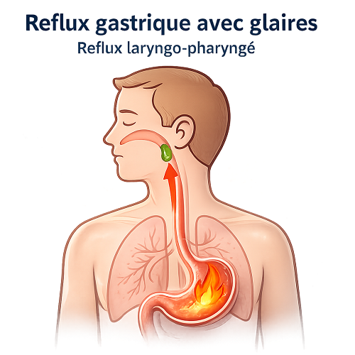 Glaire avec reflux gastrique