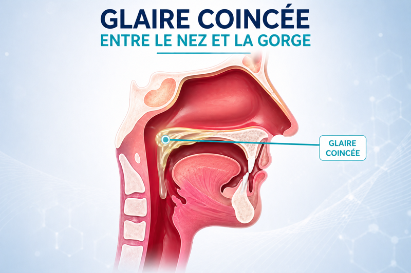 Glaire coincée entre le nez et la gorge