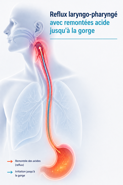 Reflux gastrique qui remonte dans la gorge