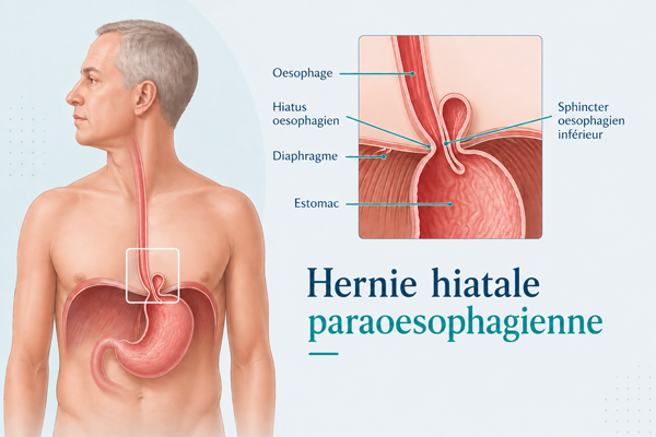 Hernie hiatale par roulement paraoesophagienne