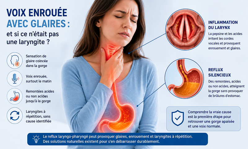 Voix enrouée avec glaires